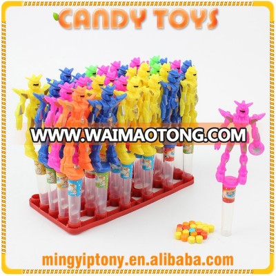 New arrival promotion product plastic candy toy with robot