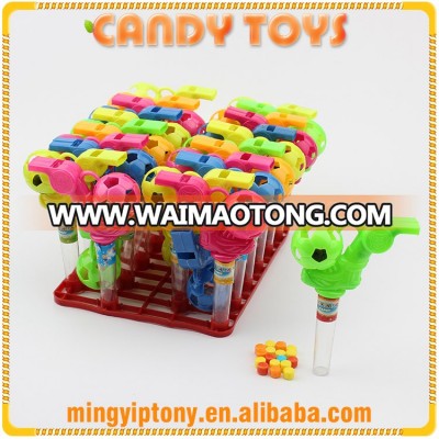 China toy candy manufacturer winner whistle toy with candy from Waimaotong